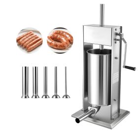 Manual Sausage Stuffer, 33 LBS / 15 L Vertical Meat Stuffer, Heavy Duty Sausage Casing Meat Stuffing Machine