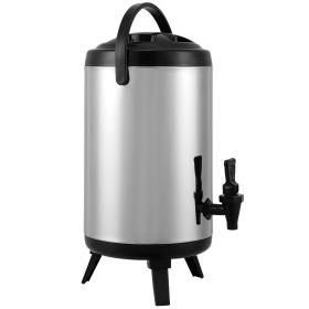 Stainless Steel Insulated Beverage Dispenser, 2 Gallon 7.6 Liter, Thermal Hot and Cold Drink Server Dispenser with Spigot Handle