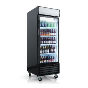 ORIKOOL Glass Door Merchandiser Refrigerator 19.3 Cu.ft Swing Door Commercial Display Refrigerators Merchandising Refrigeration with LED Top Pane