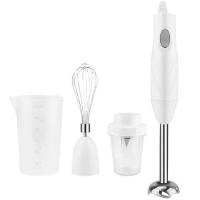 3-In-1 Immersion Hand Blender Multifunctional Stick Blender Mixer Grinder W/ Stirring Steel Blades 600ml Mixing Beaker Milk Frother Egg-Whisk For
