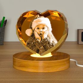LED Light Base For 3D Crystal Photo Wood Lighted Display Plate Flat USB Operated (Option: 1 Color Wood Light Base)