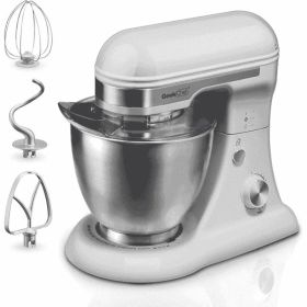 Geek Chef 4.8QT Electric Stand Mixer, 12 Speeds Tilt-head with Dough Hook, Whisk, Beater, Bowl, Rotary Knob, Home Kitchen Use, Gray (Option: GSM45G)
