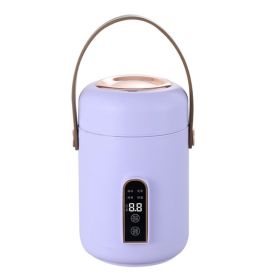 Mini Rice Cooker Efficient Heating Insulated Portable Multifunction Soup Porridge Stewpot For Home Office Dorm Purple (Option: Default)